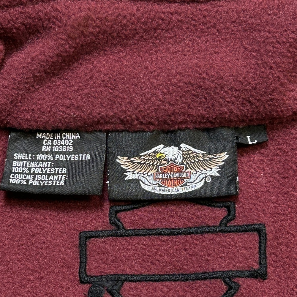 Harley-Davidson Women L Colorblock Side Hit Full-Zip Fleece Vest - Picture 7 of 10